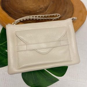 JaggsLA Joy Leather Studded Wristlet Clutch